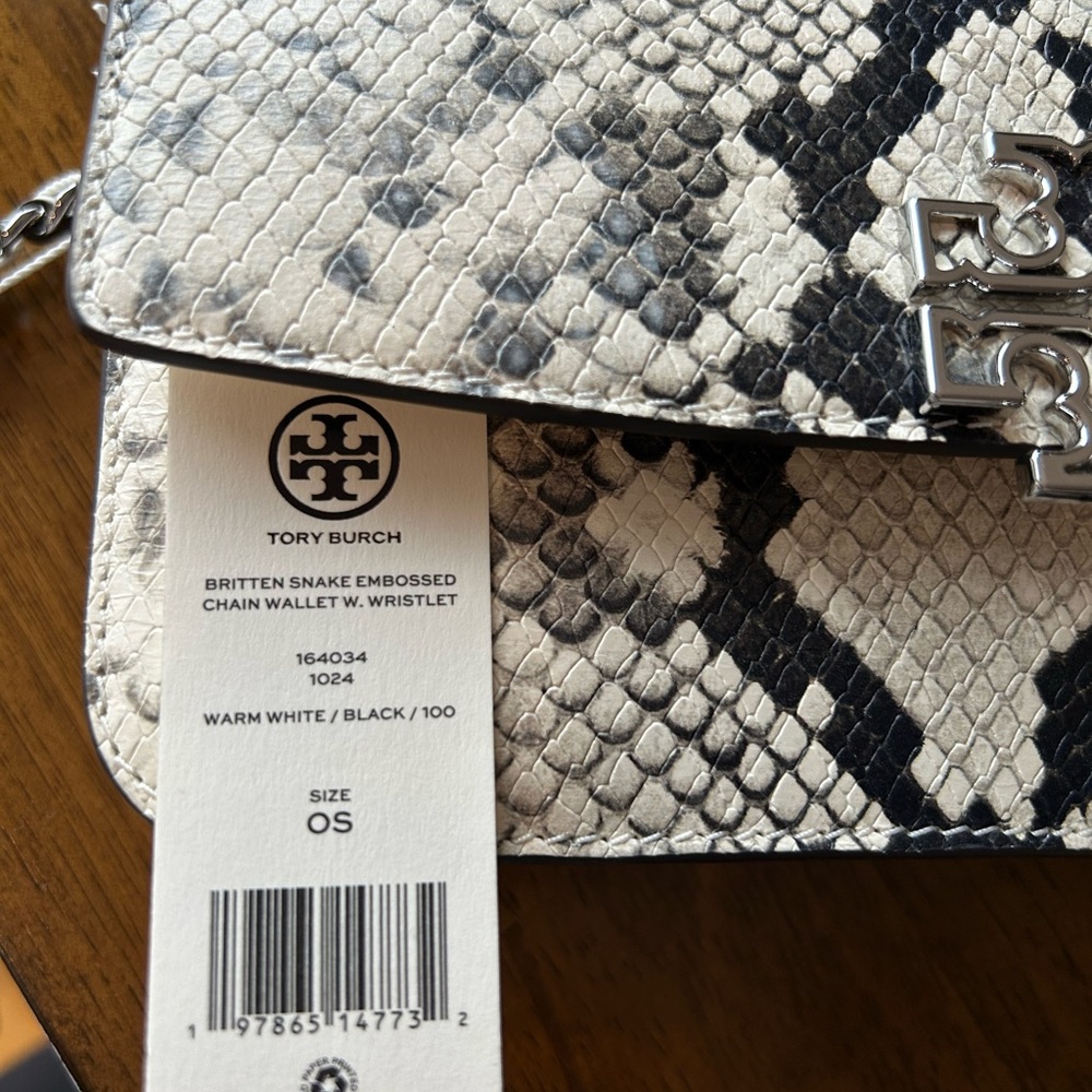 Tory Burch Snake Print Clutch - Black and Gray - Picture 3 of 13